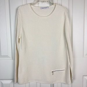 Skovhuus  Bamuld Cotton Off White Sweater Size Large